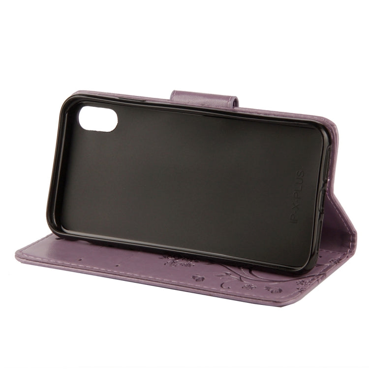 For iPhone XR Embossed Butterfly Pattern Horizontal Flip Leather Case with Card Slot & Holder & Wallet & Lanyard, For XR
