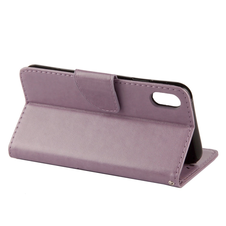 For iPhone XR Embossed Butterfly Pattern Horizontal Flip Leather Case with Card Slot & Holder & Wallet & Lanyard, For XR