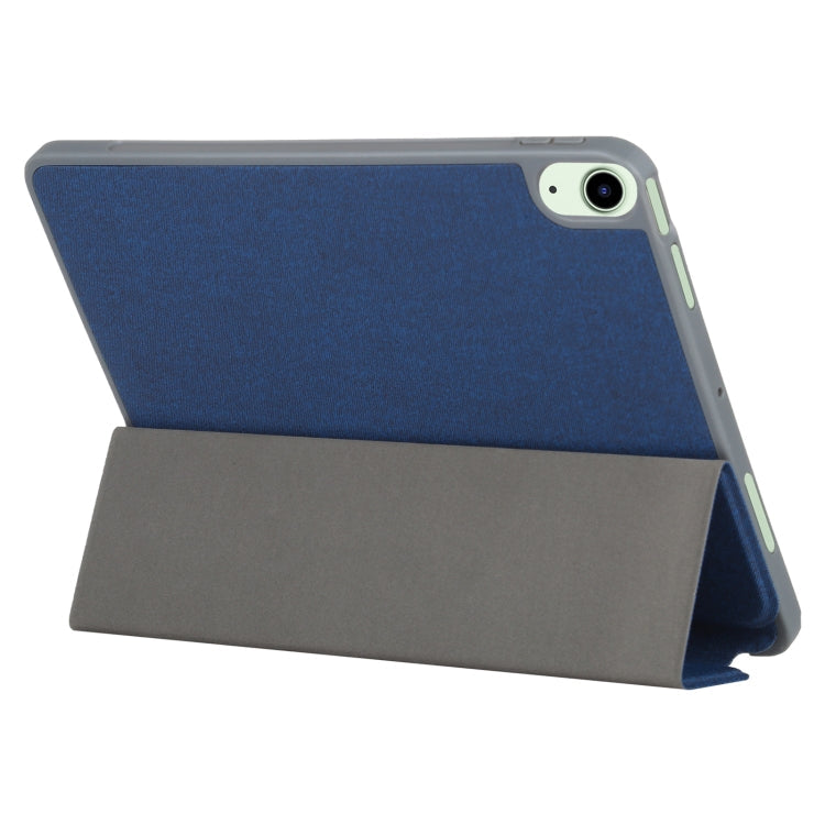 Mutural YASHI Series TPU + PU Cloth Pattern Texture Horizontal Flip Leather Case with Three-folding Holder & Pen Slot & Wake-up / Sleep Function For iPad Air 2022 / 2020 10.9, For iPad Air 2022 / 2020 10.9