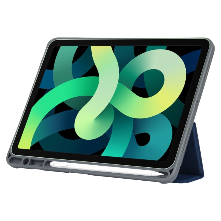 Mutural YASHI Series TPU + PU Cloth Pattern Texture Horizontal Flip Leather Case with Three-folding Holder & Pen Slot & Wake-up / Sleep Function For iPad Air 2022 / 2020 10.9, For iPad Air 2022 / 2020 10.9