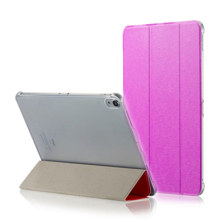 Silk Texture Horizontal Flip Ultra-thin Double-sided Clip Magnetic PU Leather Case for iPad Pro 11 inch (2018), with Three-folding Holder & Sleep / Wake-up Function, For iPad Pro 11 inch (2018)