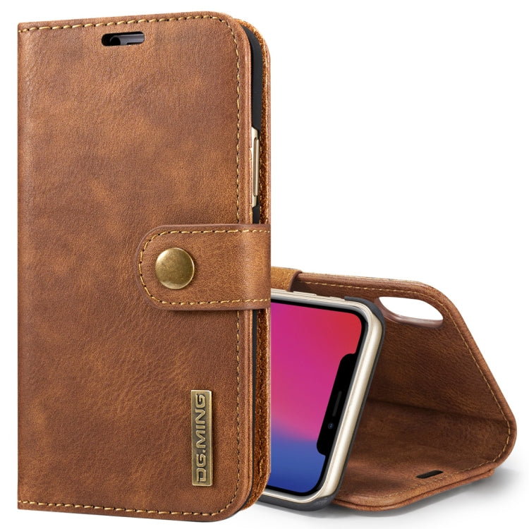 For iPhone X / XS DG.MING  Crazy Horse Texture Horizontal Flip Detachable Magnetic Protective Case with Holder & Card Slots & Wallet, iPhone  X, For  X, iPhone X