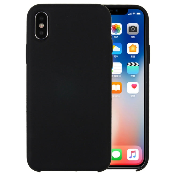 For iPhone X / XS Pure Color Liquid Silicone + PC Dropproof Protective Back Cover Case, For X, X