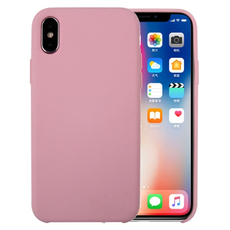 For iPhone X / XS Pure Color Liquid Silicone + PC Dropproof Protective Back Cover Case, For X, X