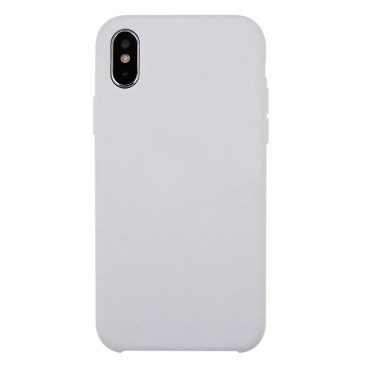 For iPhone X / XS Pure Color Liquid Silicone + PC Dropproof Protective Back Cover Case, For X, X