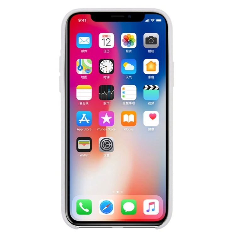 For iPhone X / XS Pure Color Liquid Silicone + PC Dropproof Protective Back Cover Case, For X, X