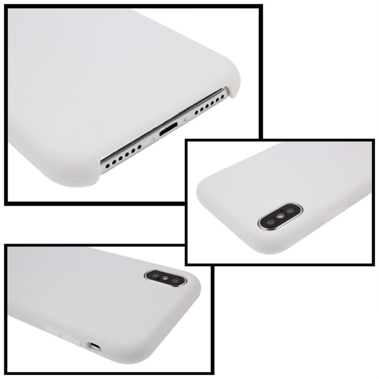For iPhone X / XS Pure Color Liquid Silicone + PC Dropproof Protective Back Cover Case, For X, X