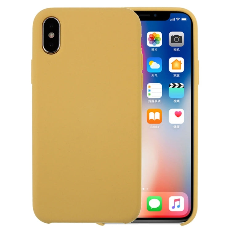For iPhone X / XS Pure Color Liquid Silicone + PC Dropproof Protective Back Cover Case, For X, X