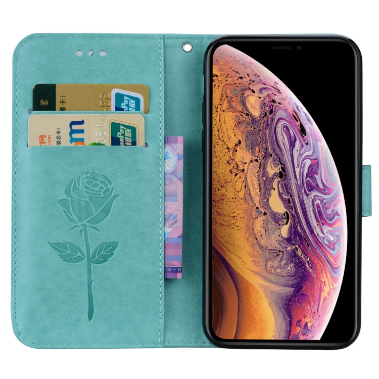 For iPhone XS Max Rose Embossed Horizontal Flip PU Leather Case with Holder & Card Slots & Wallet, For XS Max