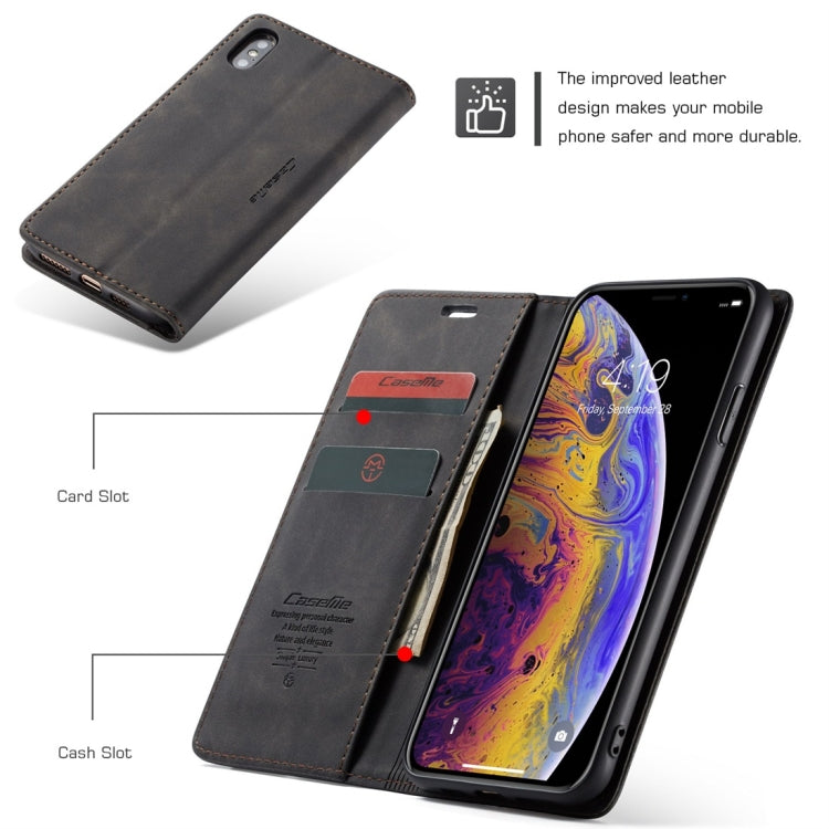 For iPhone XS Max CaseMe-013 Multifunctional Retro Frosted Horizontal Flip Leather Case with Card Slot & Holder & Wallet, For iPhone XS Max