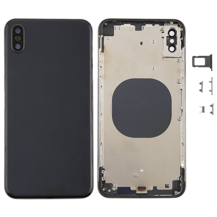 Battery Back Cover with Camera Lens Frame & SIM Card Tray & Side Keys for iPhone XS Max, For iPhone XS Max, For iPhone XS Max with Side keys, For iPhone XS Max with Camera Lens Frame