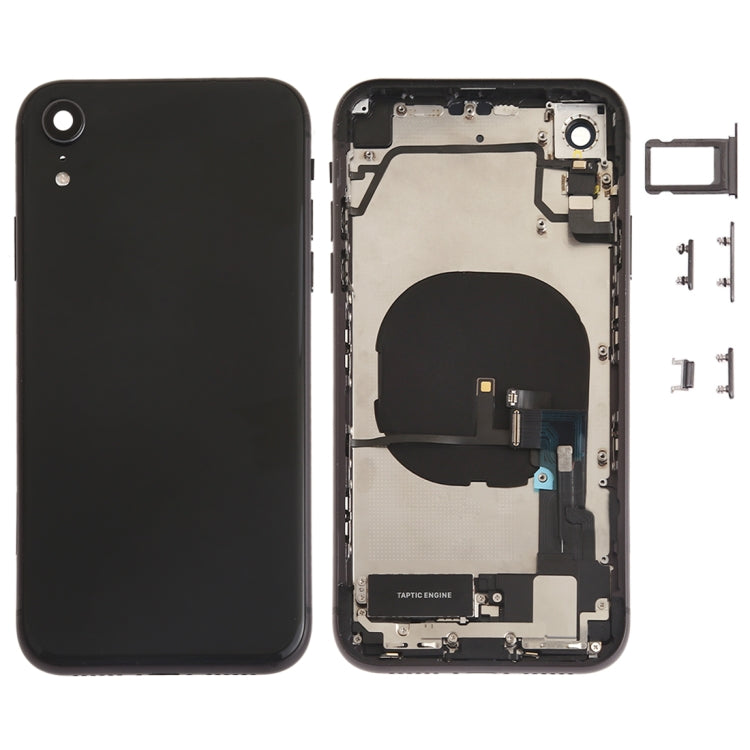 Battery Back Cover Assembly (with Side Keys & Speaker Ringer Buzzer & Motor & Camera Lens & Card Tray & Power Button + Volume Button + Charging Port + Signal Flex Cable & Wireless Charging Module) for iPhone XR, For iPhone XR (Full Assembly)           ...