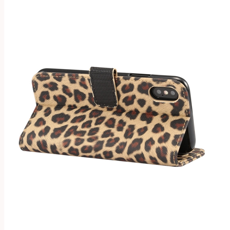 For iPhone XS Leopard Pattern Horizontal Flip Leather Case with Holder & Card Slots, For XS