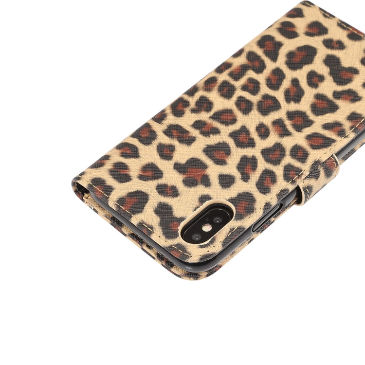 For iPhone XS Leopard Pattern Horizontal Flip Leather Case with Holder & Card Slots, For XS