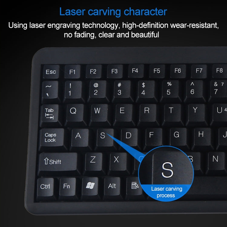 DS-8800 USB Interface Prevent Water Splashing Laser Engraving Character One-piece Wired Touchpad Keyboard, Length: 1.5m, DS-8800 USB