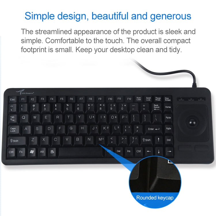 DS-8900 PS / 2 Interface Prevent Water Splashing Laser Engraving Character One-piece Wired Trackball Keyboard, Length: 1.5m, DS-8900 PS/2