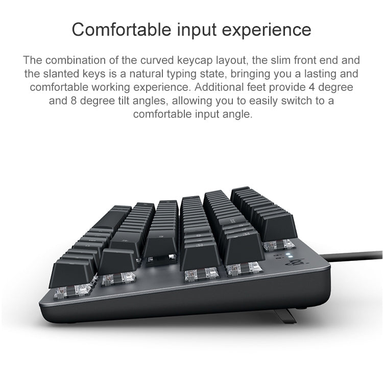 Logitech K835 Mini Mechanical Wired Keyboard, Green Shaft, Green Shaft
