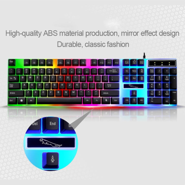ZGB G21 104 Keys USB Wired Mechanical Feel Colorful Backlight Office Computer Keyboard Gaming Keyboard