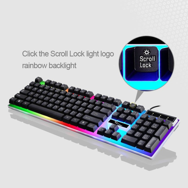 ZGB G21 104 Keys USB Wired Mechanical Feel Colorful Backlight Office Computer Keyboard Gaming Keyboard