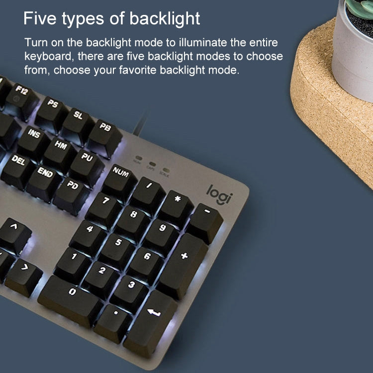 Logitech K845 CHERRY Blue Axis Backlit Mechanical Wired Keyboard, Cable Length: 1.8m, CHERRY Blue Axis