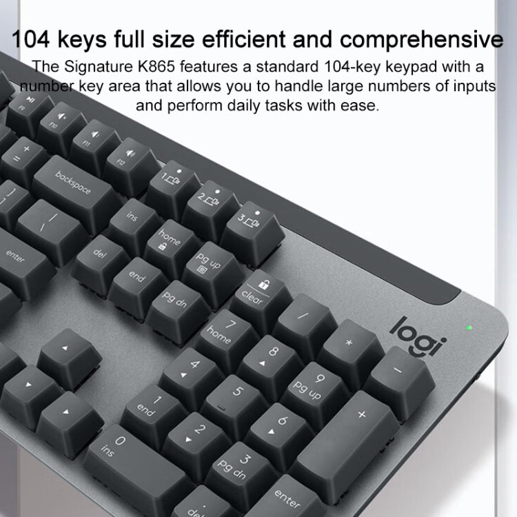 Logitech K865 104 Keys Wireless Bluetooth Mechanical Keyboard, Red Shaft, K865