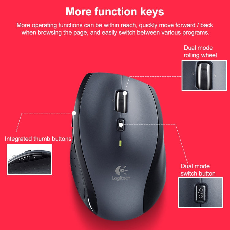 Logitech M705 1000DPI 2.4GHz Wireless Laser Dual Mode Mouse