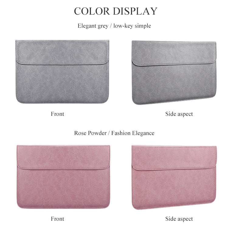 PU01S PU Leather Horizontal Invisible Magnetic Buckle Laptop Inner Bag for 13.3 inch laptops, 13.3 inch