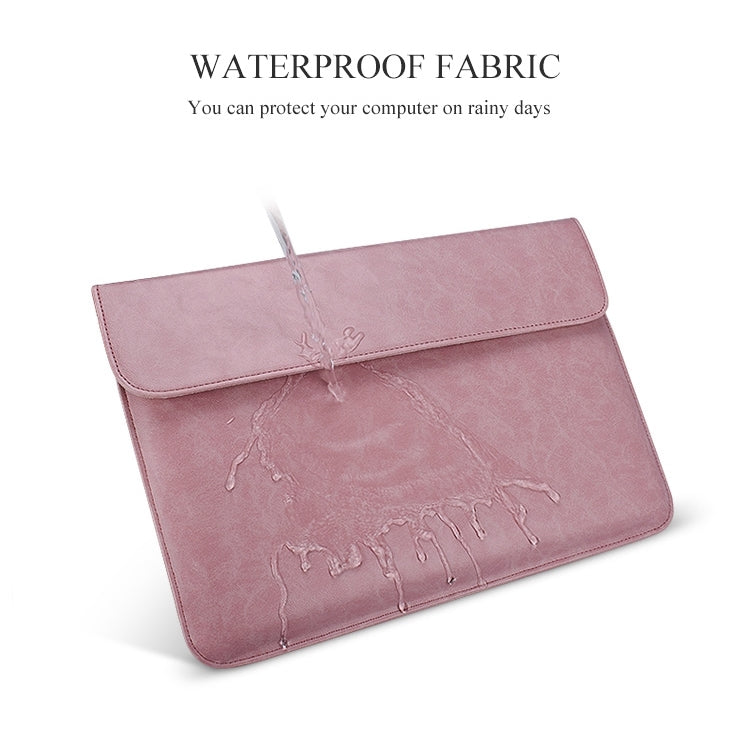 PU01S PU Leather Horizontal Invisible Magnetic Buckle Laptop Inner Bag for 15.4 inch laptops, 15.4 inch