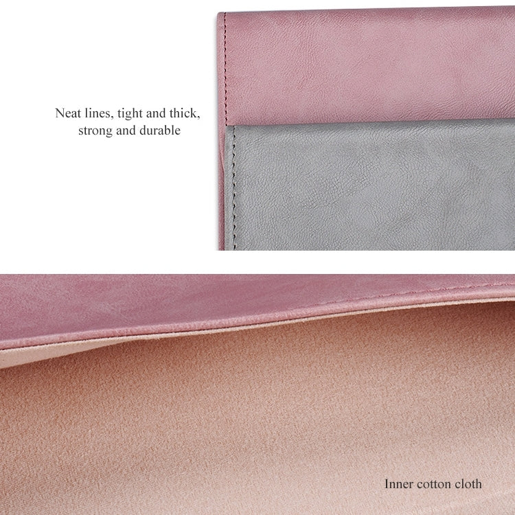 PU01S PU Leather Horizontal Invisible Magnetic Buckle Laptop Inner Bag for 14.1 inch laptops, with Small Bag, 14.1 inch with Small Bag