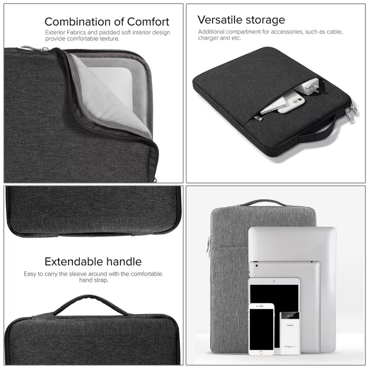 13.3 inch Universal Fashion Soft Laptop Denim Bags Portable Zipper Notebook Laptop Case Pouch for MacBook Air / Pro, Lenovo and other Laptops, Size: 35.5x26.5x2cm, 13.3 inch Grey, 13.3 inch Dark Blue, 13.3 inch Black