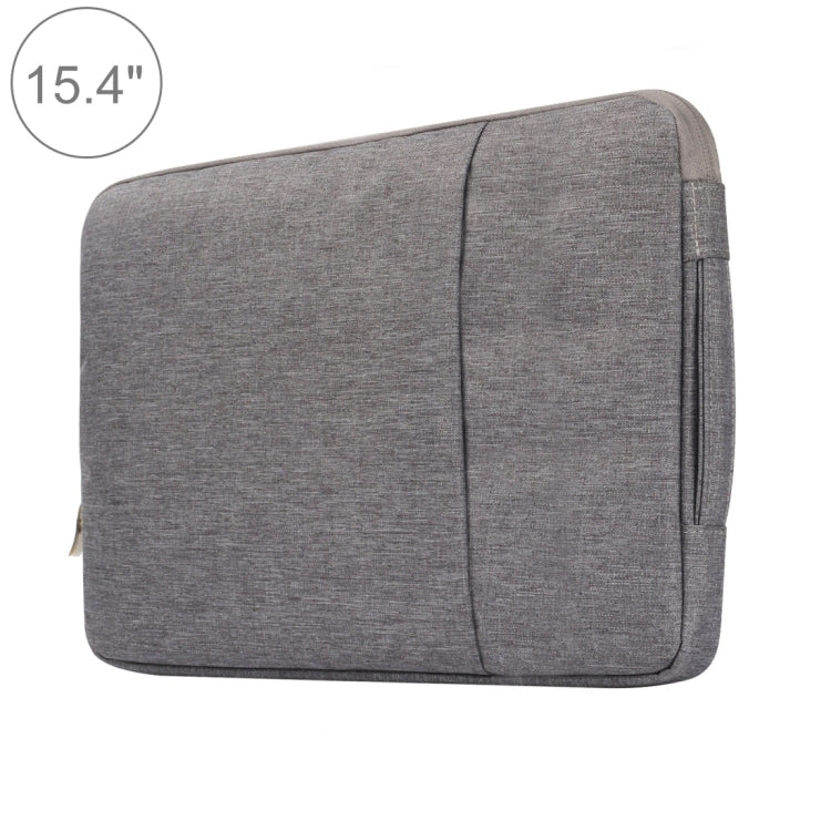 15.4 inch Universal Fashion Soft Laptop Denim Bags Portable Zipper Notebook Laptop Case Pouch for MacBook Air / Pro, Lenovo and other Laptops, Size: 39.2x28.5x2cm, 15.4 inch Grey, 15.4 inch Dark Blue, 15.4 inch Black