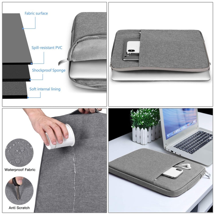 15.4 inch Universal Fashion Soft Laptop Denim Bags Portable Zipper Notebook Laptop Case Pouch for MacBook Air / Pro, Lenovo and other Laptops, Size: 39.2x28.5x2cm, 15.4 inch Grey, 15.4 inch Dark Blue, 15.4 inch Black