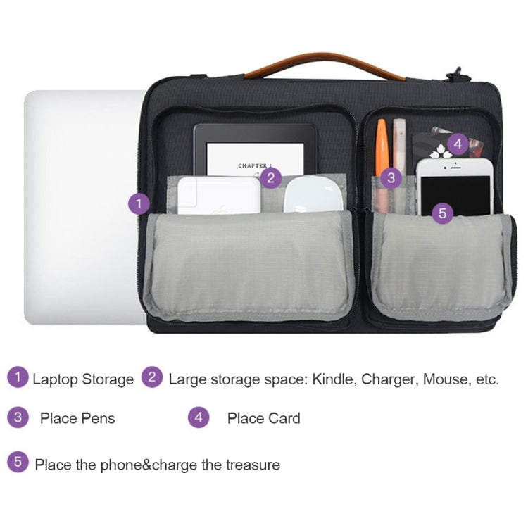 Nylon Waterproof Laptop Handbag Bag for 15-15.6 inch Laptops with Trunk Trolley Strap, 15-15.6 inch
