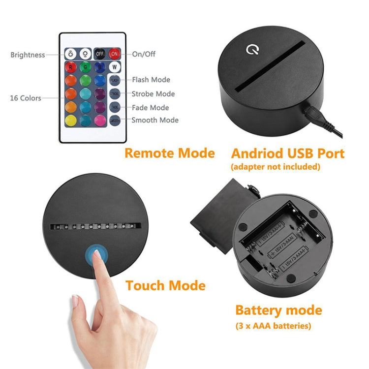 Motorcycle Shape 3D Colorful LED Vision Light Table Lamp, Charging Touch Version, Charging Touch Version
