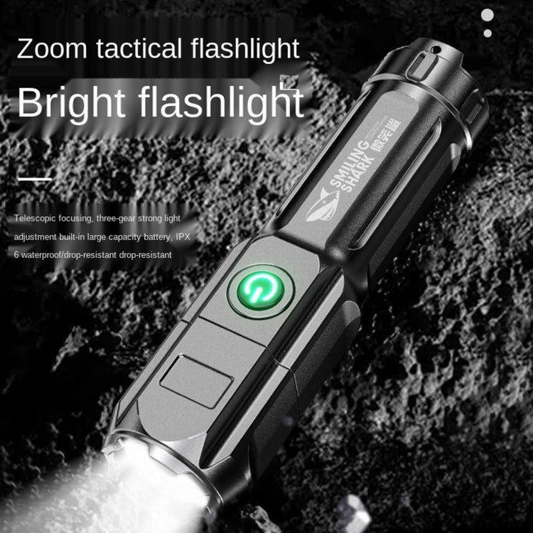 SMILING SHARK 622A Telescopic Focusing Three-gear Bright LED Flashlight, 622A