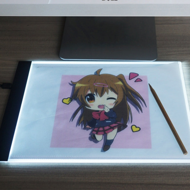 Ultra-thin A4 Size Portable USB LED Artcraft Tracing Light Box Copy Board for Artists Drawing Sketching Animation and X-ray Viewing, No Brightness Control