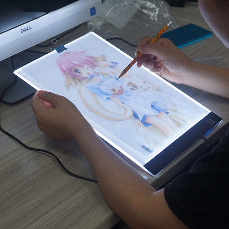 Ultra-thin A4 Size Portable USB LED Artcraft Tracing Light Box Copy Board Brightness Control for Artists Drawing Sketching Animation and X-ray Viewing, Brightness Control