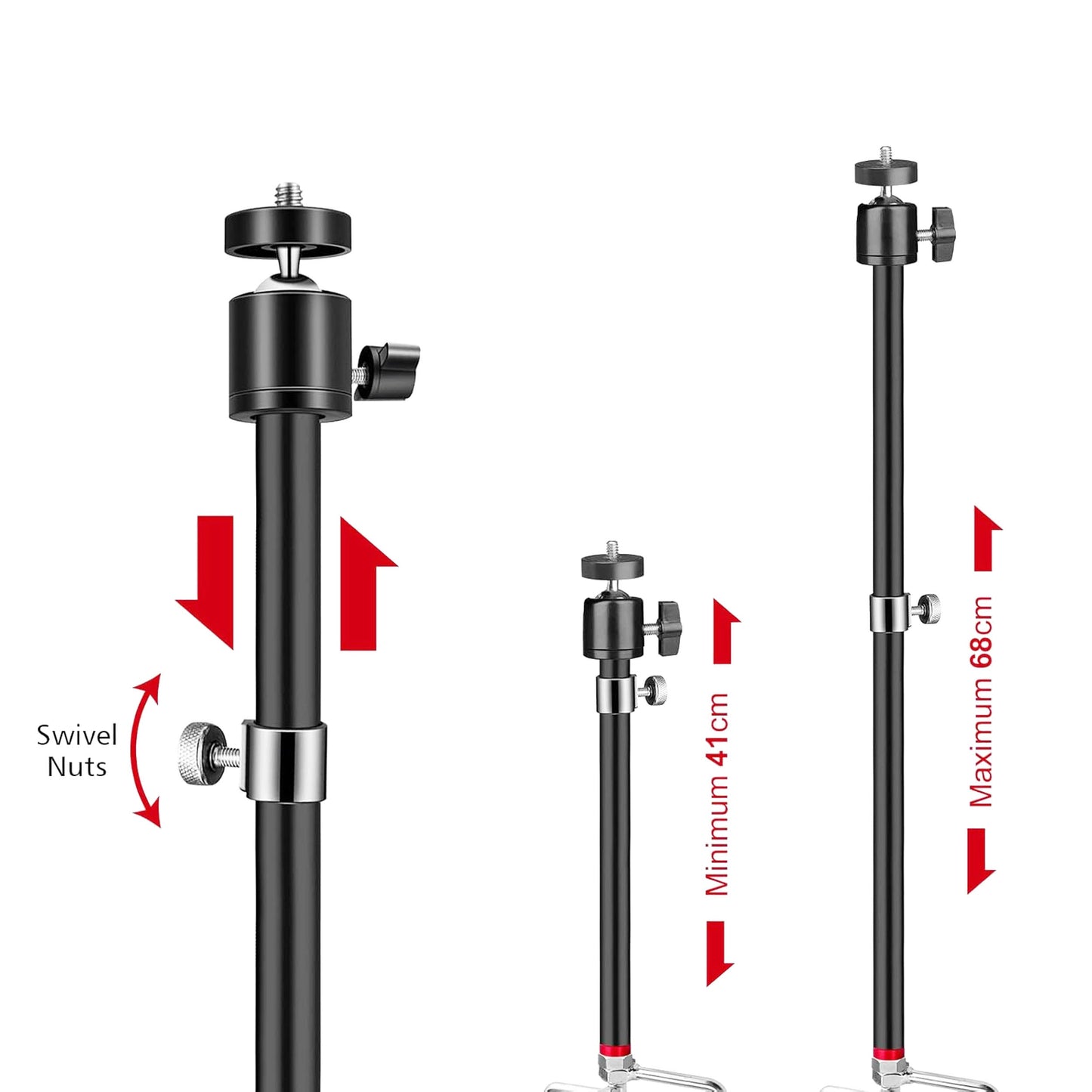 3-in-1 360 Degree Adjustable Aluminium Field Camera Mount Spiked Base Stand