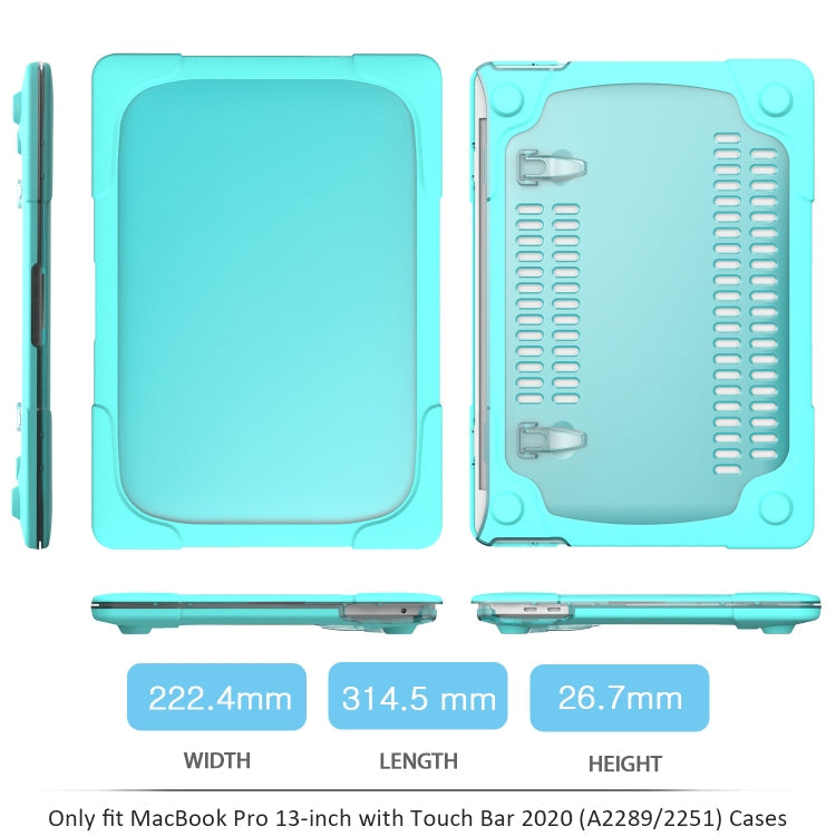 For MacBook Pro 13 inch 2022 & A2289 / A2251 / A2338 2020 PC + TPU Two Colors Laptop Protective Case