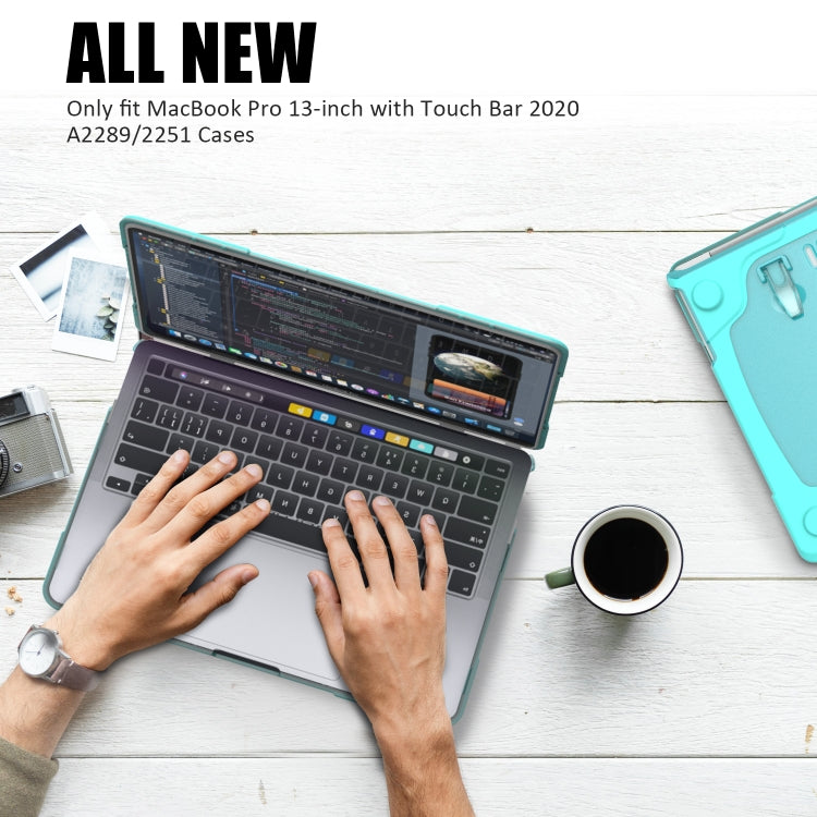 For MacBook Pro 13 inch 2022 & A2289 / A2251 / A2338 2020 PC + TPU Two Colors Laptop Protective Case