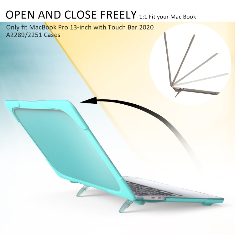 For MacBook Pro 13 inch 2022 & A2289 / A2251 / A2338 2020 PC + TPU Two Colors Laptop Protective Case