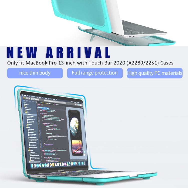 For MacBook Pro 13 inch 2022 & A2289 / A2251 / A2338 2020 PC + TPU Two Colors Laptop Protective Case