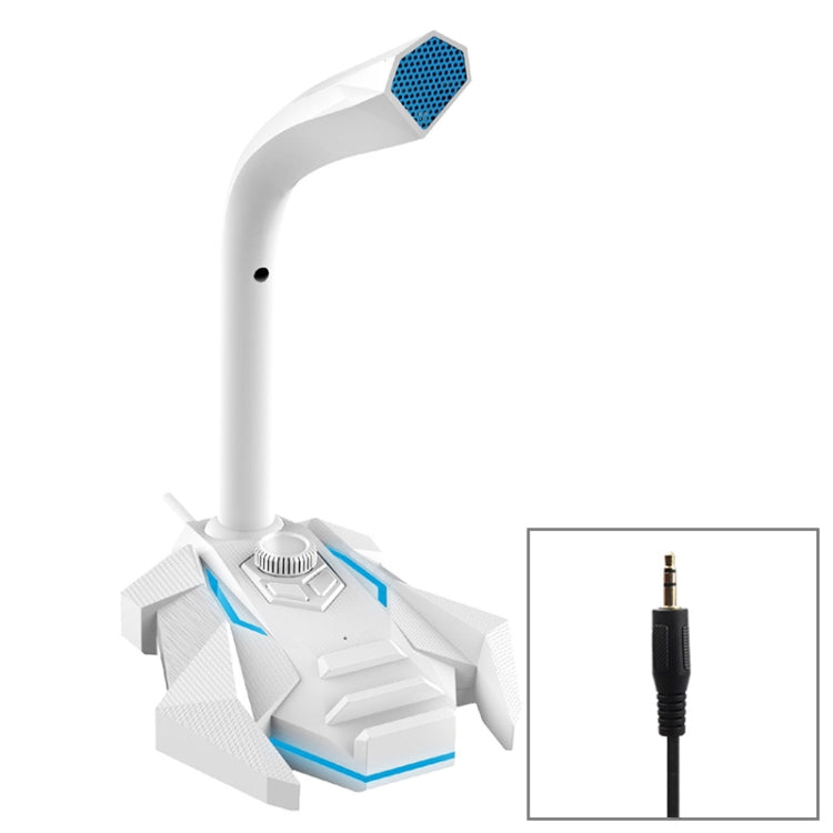 GK Desktop 3.5mm Wired Dual Mic Condenser Microphone, Compatible with PC / Mac for Live Broadcast, Show, KTV, etc., GK  3.5mm Port/White, GK  3.5mm Port/Red