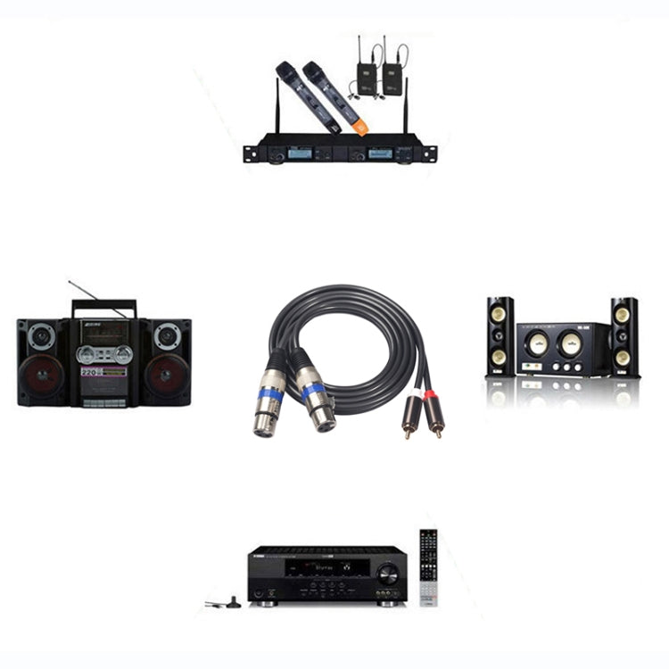 366156-15 2 RCA Male to 2 XLR 3 Pin Female Audio Cable, Length: 1.5m, 366156-15 2 RCA Male to 2 XLR 3 Pin Female