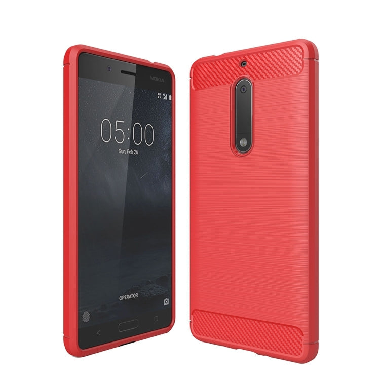 For Nokia 5 Brushed Carbon Fiber Texture Shockproof TPU Protective Cover Case, Nokia 5
