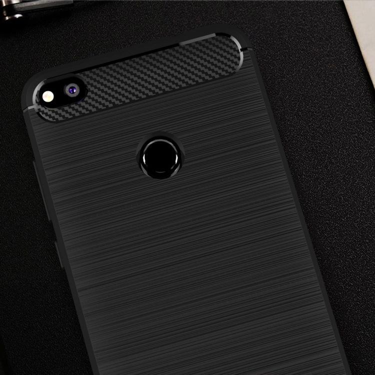 For Huawei  P8 Lite (2017) Brushed Carbon Fiber Texture Shockproof TPU Protective Case, Huawei P8 Lite (2017)