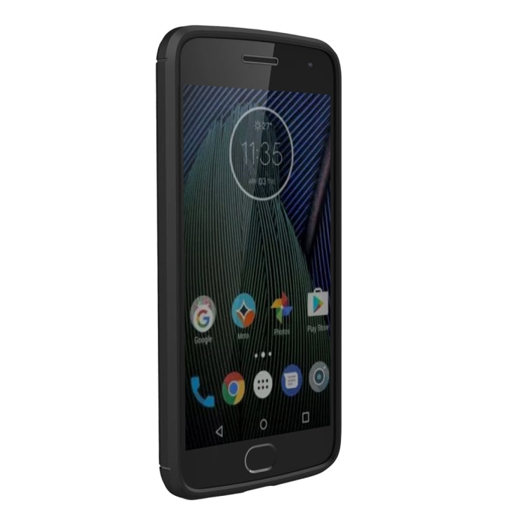 For Motorola Moto G5 Plus Brushed Carbon Fiber Texture Shockproof TPU Protective Cover Case, For Moto G5 Plus