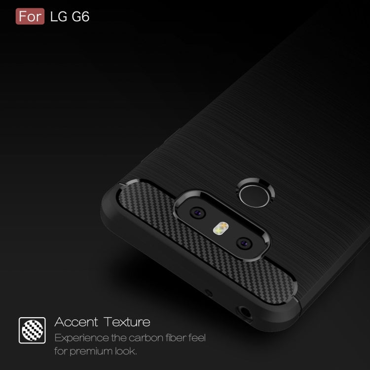 For LG G6 Brushed Carbon Fiber Texture Shockproof TPU Protective Cover Case, For G6, For LG G6