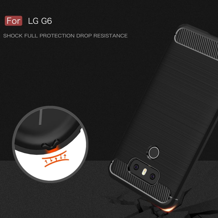 For LG G6 Brushed Carbon Fiber Texture Shockproof TPU Protective Cover Case, For G6, For LG G6
