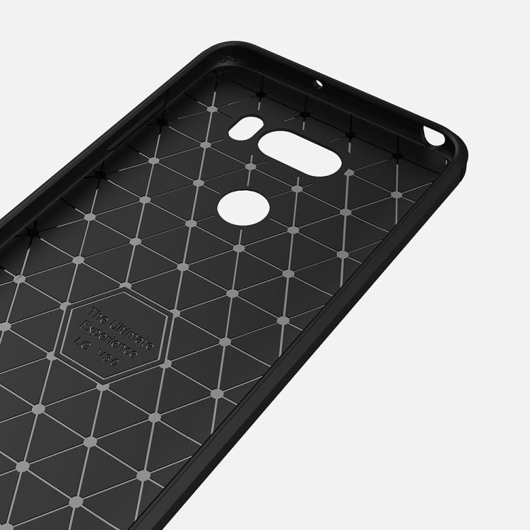 For LG V30 Brushed Texture Carbon Fiber Shockproof TPU Rugged Armor Protective Case, For LG V30